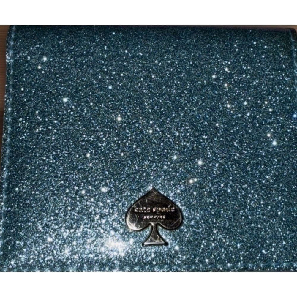 Kate Spade Lakesedge Blue Glitter Shimmer Sparkle Mavis Street Serenade Wallet